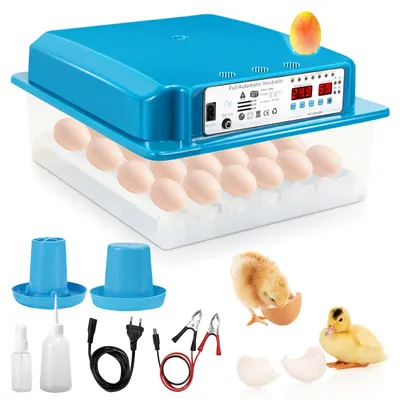 Immagine prodotto di Incubatrice Yakimz Incubatrice digitale Incubatrice piana con display LCD Sistema di rotazione + controllo della temperatura per polli, oche, anatre, piccioni, quaglie, uccelli 36 uova Verde