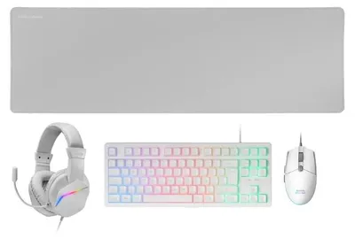 Imagen del producto de MARS GAMING Combo Gaming MCP-RGB3W 4EN1 BlancO