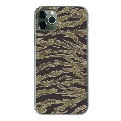 Produktbild von MuchoWow® Handyhülle Schutzhülle Hülle für iPhone 11 Pro Max Camouflage-Muster mit Streifen Silikon Softcase Handy Hülle - Schutz