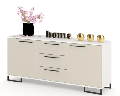 Produktbild von Kommode mit Schubladen Fernsehschrank HANA 3S Weiß Matt/Kaschmir 150cm