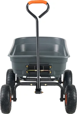 Produktbild von SucceBuy-Muldenkipper – Poly-Gartenwagen mit Stahlrahmen, 600 Pfund Kapazität, 2-in-1-Umbaugriff, Mehrzweckschubkarre mit 10-Zoll-Reifen