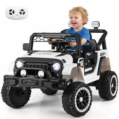 Produktbild von COSTWAY Kinder Elektroauto 3+, 12V Kinderauto,Kinderfahrzeug elektrisch mit 2 Fahrmodi, LED-Lichtern, Musik, Geschichte, Fernbedienung&Sicherheitsgurt