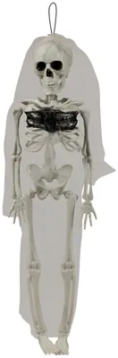 Skelett-Braut-Hänger, 43 cm, Halloween-Deko, weiß