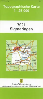 Obrázok produktu pre Topografická mapa Bádensko-Württembersko Sigmaringen