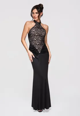 Produktbild von LARICA Maxikleid Abendkleid Figurbetont Elegant LA-OM-DLR295 black M
