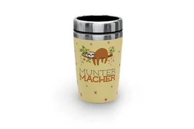 Produktbild von Thermobecher to go 240ml, Doppelwand-Edelstahleinsatz Motiv Faultier