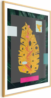 Produktbild von Posterpapier Poster - Golden Leaf 29.7x42 cm Blumen b-A-0401-ao-a
