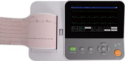Immagine prodotto di E6 Macchina ECG portatile a 12 derivazioni Elettrocardiografo con stampante 6 canali 7" Touchscreen Softkey PC Software Interpretazione Macchina ECG a 12 derivazioni a 6 canali