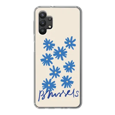 Produktbild von MuchoWow® Handyhülle Schutzhülle Hülle für Samsung Galaxy A32 5G Blume - Design - Brüssel - Minimalismus Silikon Softcase Handy Hülle - Softcase