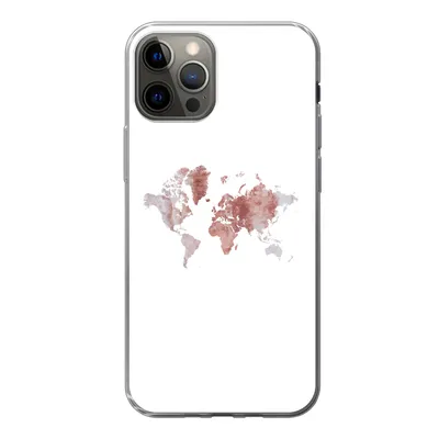Produktbild von MuchoWow® Handyhülle Schutzhülle Hülle für iPhone 13 Pro Weltkarte - Rosa - Farbe Silikon Softcase Handy Hülle - Handy-Tasche