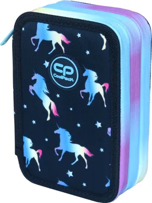 Produktbild von PATIO Federmäppchen mit 3 Fächern und Zubehör – Einhorn, Schulbedarf