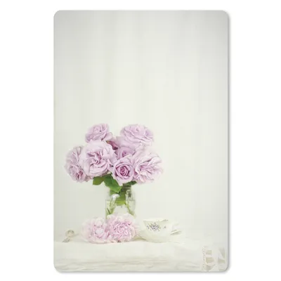 Produktbild von MuchoWow® Mauspad Mousepad Blumenstrauß aus rosa Pfingstrosen an einer Teetasse 40x60 cm - Mousepads - Maus Mat - Pad - Mausunterlage - Schreibtisch Accesoire