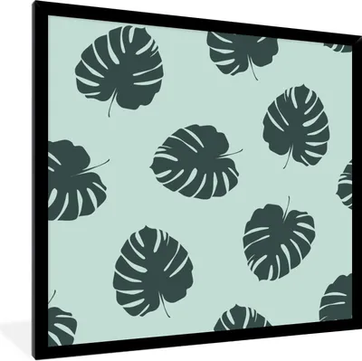 Produktbild von MuchoWow® Gerahmtes Poster Sommer - Blätter - Monstera 40x40 cm - Poster mit Schwarzem Bilderrahmen Wandposter Rahmen Foto Bilder - Mit Rahmen - Wanddekoration Schlafzimmer