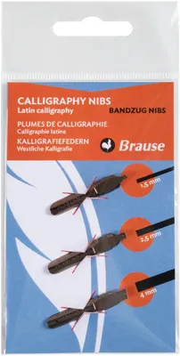 Produktbild von Kalligrafie Federn Bandzug Metall 1,5 mm 2,5 mm 4 mm Brause 15 Stück Set