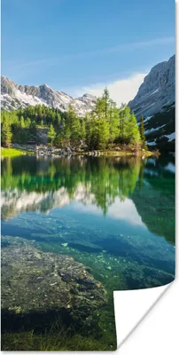 Produktbild von MuchoWow® Poster Wasser - Berge - Felsen 60x120 cm - Wandschmuck