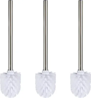 Produktbild von WENKO WC-Bürste mit Edelstahlstiel Glänzend 3er Set, Ø 8 x 35 cm