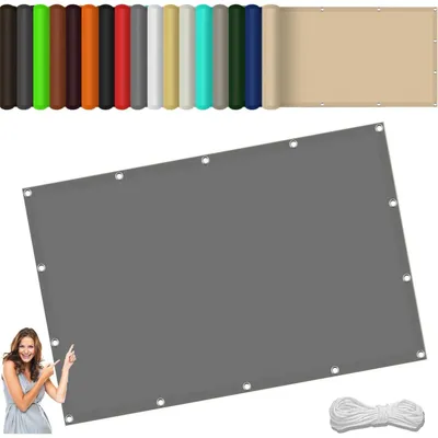 Immagine prodotto di Tenda da sole rettangolare, 95 x 160 cm, grigio chiaro, protezione UV, protezione dal vento