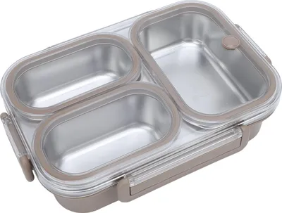 Obrázek produktu pro 1.2L Lunch Box Container 304 Nerezová ocel 3 přihrádky Přenosný odnímatelný ohřívač potravin Kontejner na potraviny Khaki