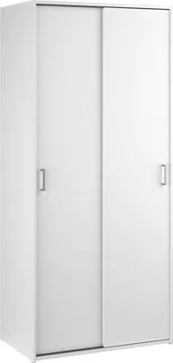 Image de Cindy - Armoire 2 Portes, 78x175h cm Blanc, Porte-manteaux