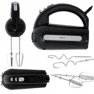 Produktbild von Leistungsstarker Handmixer Camry 800W: Turbo 5 Geschwindigkeiten Schneebesen Edelstahl