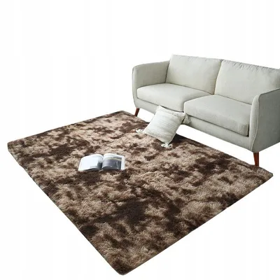Zdjęcie produktu dla Mięciutki brązowy dywan plusz shaggy rabbit pluszowy 160x220 cm miękki xxl