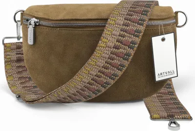 Produktbild von ARTVALL - Umhängetasche aus Wildleder, Klein mit verstellbarem Schultergurt, abnehmbares Taschenband, Crossbody Bag in Hellbraun