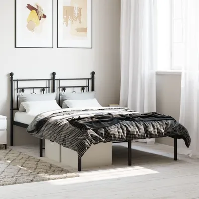 Produktbild von CLORIS Bettgestell Bettrahmen mit Kopfteil Metall Schwarz 120x190 cm, 20,05 kg