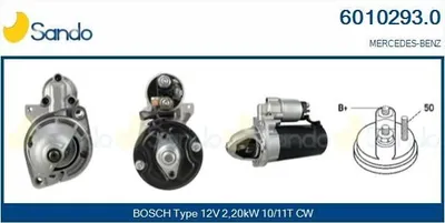 Produktbild von SANDO 6010293.0 Starter Anlasser 2,20kW passend für MERCEDES-BENZ E-Klasse Limousine (W211) 12V LKW