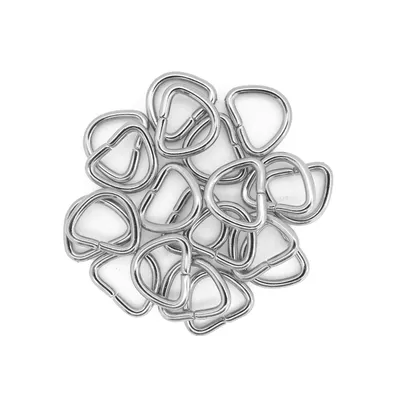 20 stabile Halbringe D-Ringe Metallring edelstahlfarben Größenwahl