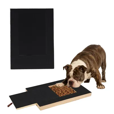 Produktbild von Holz-Kratzbrett für Hunde, 180er Schleifpapier + Ersatz, Snackfach, natürliche Krallenpflege, Ersatz für Krallenschneider, sicher & handlich