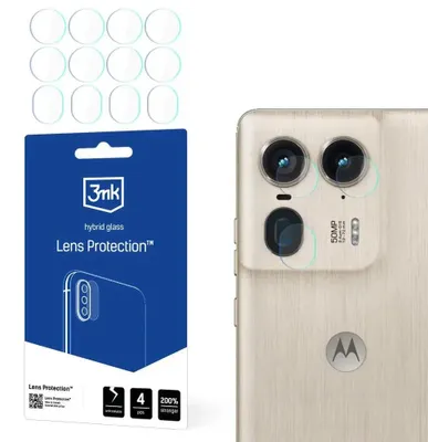 Produktbild von 3mk Hybridglas Lens Protection für Motorola Edge 50 Ultra Kamera Objektiv Kameralinse 0,16mm 6H (4 Stück)