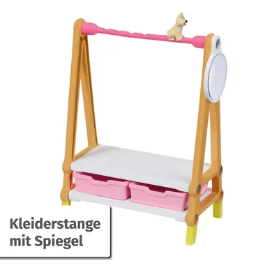 Produktbild von BABY born Minis - Playset Furniture, Kleiderschrank, Kleiderstange, Stubenwagen