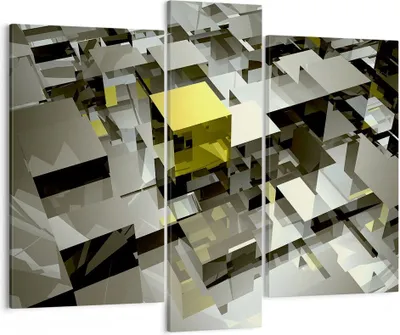 Produktbild von Bild auf Leinwand - Leinwandbild - Architektur Blöcke Design geometrisch - 95x80cm - Wand Bild - Wanddeko - Leinwanddruck - Bilder - Kunstdruck - Leinwand bilder - Wandkunst - CB95x80-2169