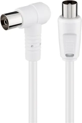 Image de goobay Câble d'antenne coudé 2 x blindé blanc 1,5 m