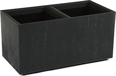 Obrázek produktu pro HowHomely | Květináč - Betonique - 39x78 cm - černý - moderní design - s kolečky a odvodněním