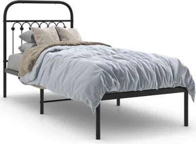 Produktbild von "2026 Promotion" Bettgestell moderne - mit Kopfteil - Metall Schwarz - 75x190 cm - Polsterbett CC22849