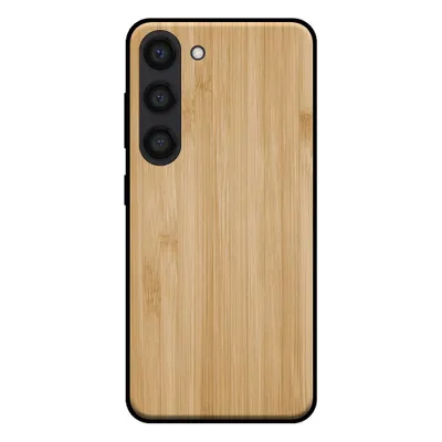 Produktbild von Smartphonica Handytasche für Samsung Galaxy S23 in Holzoptik - Rückendeckel Bambus-Kunstholzhülle - Braun
