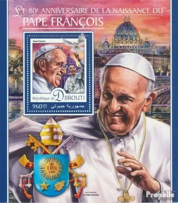 Produktbild von Briefmarken Dschibuti 2016 Mi Block 305 (kompl. Ausg.) postfrisch Papst Franziskus
