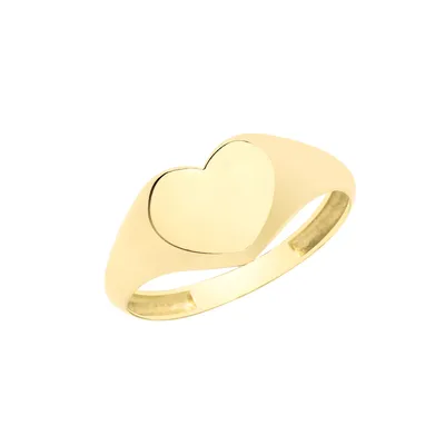 Produktbild von 9 Karat (375) Gold Herz Herren/Damen - Monarchenring / Siegelring, 55 (17.5); TRS35159RSO