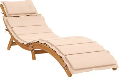 Productafbeelding van Ligbed met kussen massief acaciahout beige