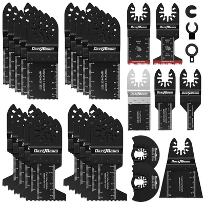 Produktbild von Multitool-Sägeblätter Oszillierwerkzeug Sägeblatt-Set - 31-teilig - Holz, Metall und Kunststoff - Universelles Zubehör für Multitools