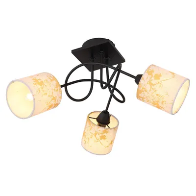Produktbild von Deckenlampe, Metall, Textil, Gold, 3 Flammig, E14, D 46 cm