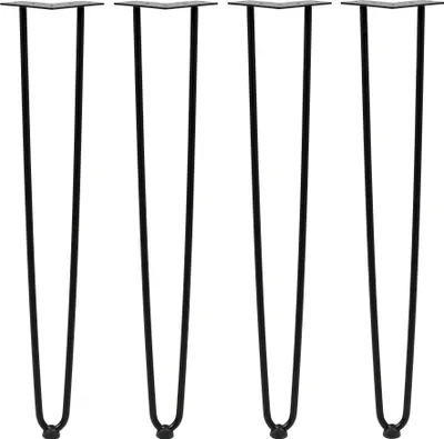 Image de Zelsius Set de 4 Hairpin Legs, 71 cm, noir, 2 jambes de force Pieds de table