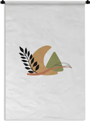 Produktbild von MuchoWow® Wandteppich Wandbehang Blätter - Kunst - Abstrakt 60x90 cm Tapisserie Dekoration Wandtuch - Foto-Teppich - Abwaschbar