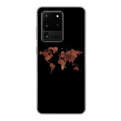 Produktbild von MuchoWow® Handyhülle Schutzhülle Hülle für Samsung Galaxy S20 Ultra Weltkarte - Leder - Schwarz Silikon Softcase Handy Hülle - Karteninhaber
