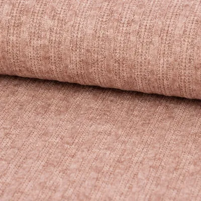 Produktbild von Bekleidungsstoff Meterware leichter Viskose Strickstoff fegerippt brau