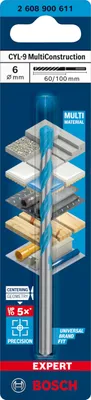 Imagen del producto de Bosch 2608900611 Bosch CYL-9 MC Bohrer 6x60x100 EXPERT