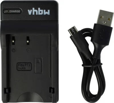 Produktbild von vhbw USB-C Ladegerät kompatibel mit Pentax K-30, K-50, K-S1, K-P, K-500, K-S2, K-R, K-2, K-70 Kamera - Ladeschale + USB-C Kabel Ladeanzeige