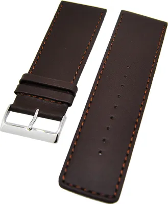 Produktbild von Uhrenarmband Kalbleder Dunkelbraun Ton in Ton 30mm L Donschließe