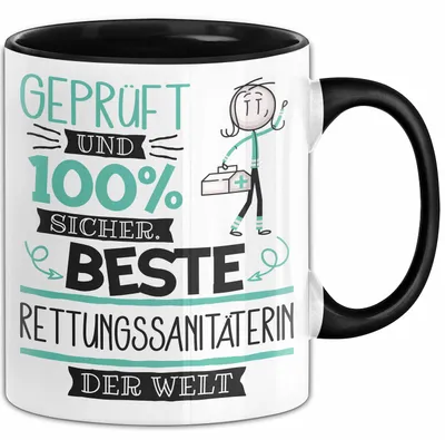 Produktbild von Beste Rettungssanitäterin Der Welt Tasse Geschenk für Eine Rettungssanitäterin Und Sicher Geschenkidee Geburtstag Weihnachten (Schwarz)